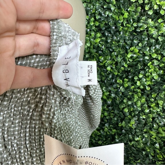 Sage green gingham print two piece skort set nwt - Picture 11 of 14